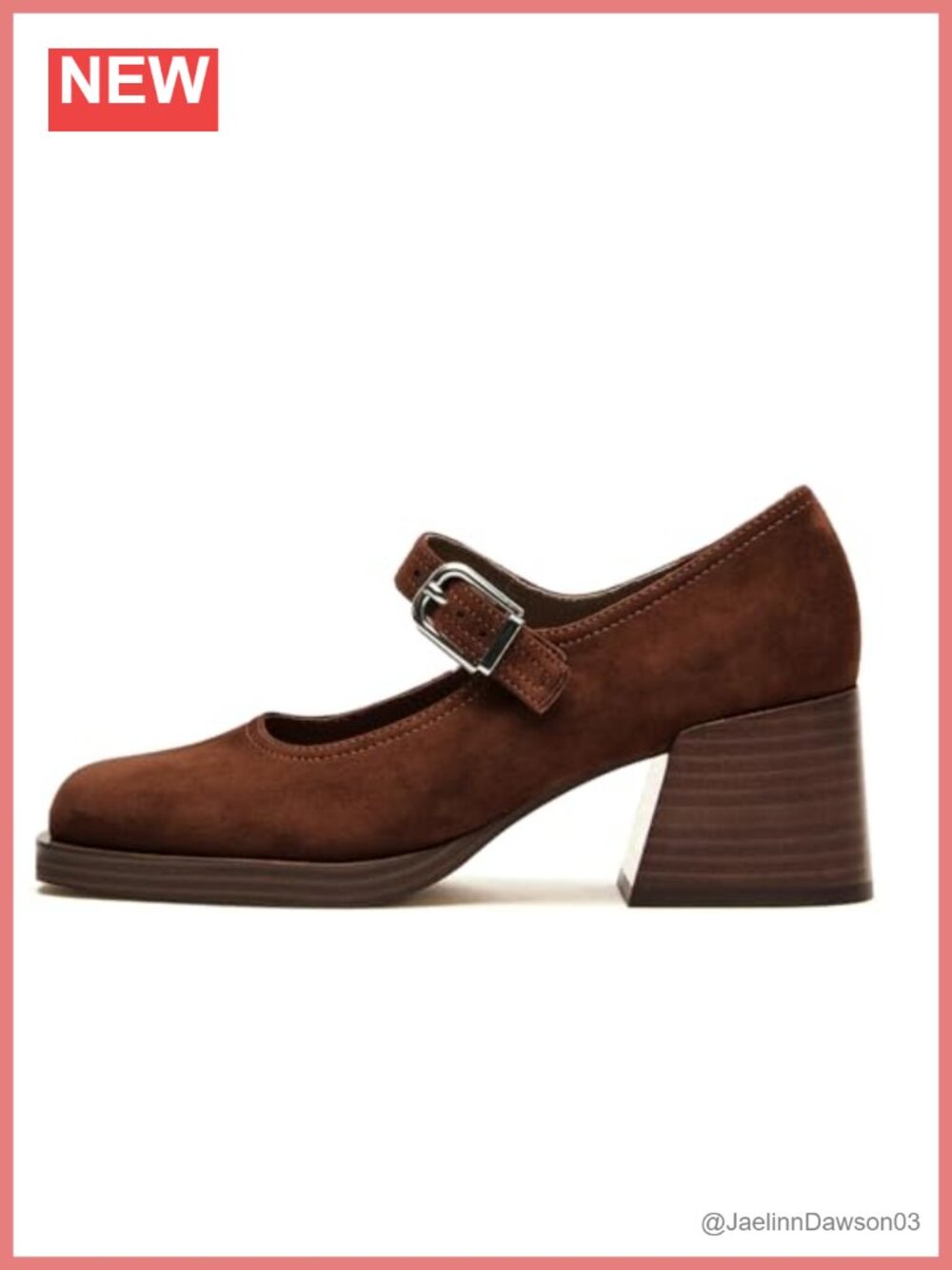 Women's Square Toe Platform Chunky Heel Mary Janes Suede